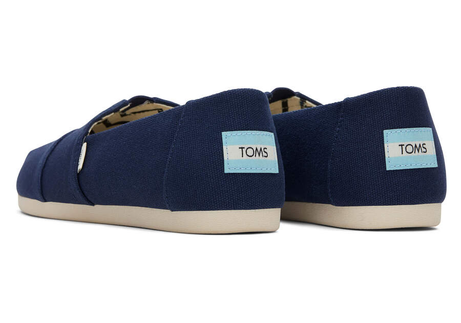 Navy Women's Toms Alpargata Recycled Cotton Canvas Alpargatas Ireland | IE973-246