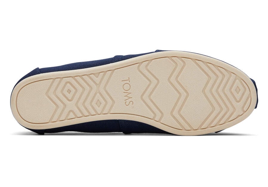 Navy Women's Toms Alpargata Recycled Cotton Canvas Alpargatas Ireland | IE973-246