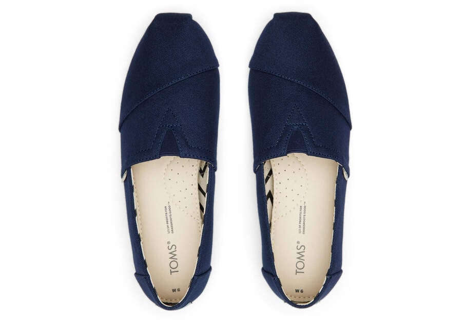 Navy Women's Toms Alpargata Recycled Cotton Canvas Alpargatas Ireland | IE973-246