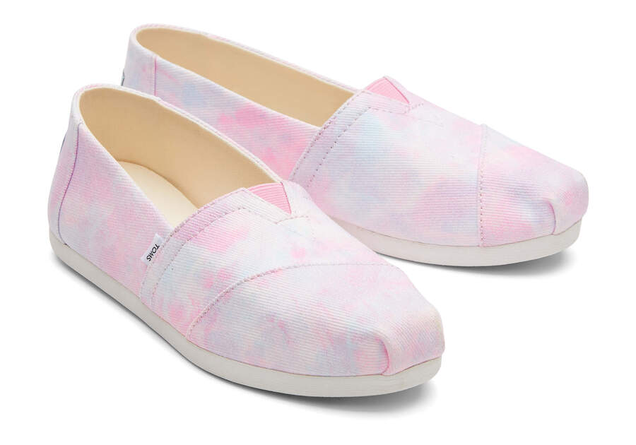 Neon Pink Tie Dye Twill Women's Toms Alpargata Tie-Dye Alpargatas Ireland | IE668-601