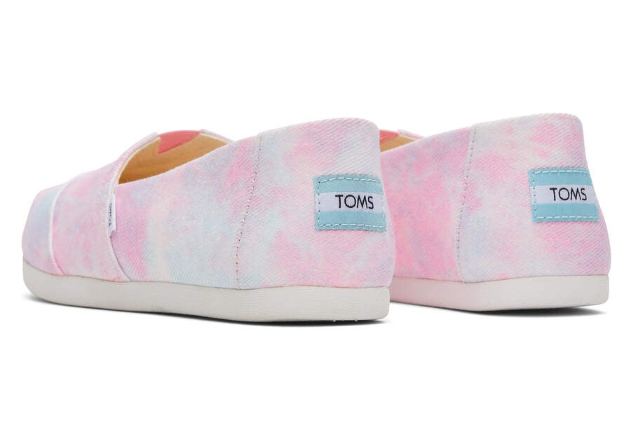 Neon Pink Tie Dye Twill Women's Toms Alpargata Tie-Dye Alpargatas Ireland | IE668-601