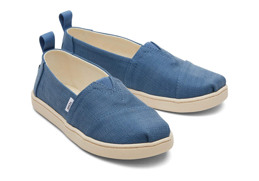 Ocean Blue Kids' Toms Youth Alpargata Refibra Tencel Textured Woven Alpargatas Ireland | IE524-359