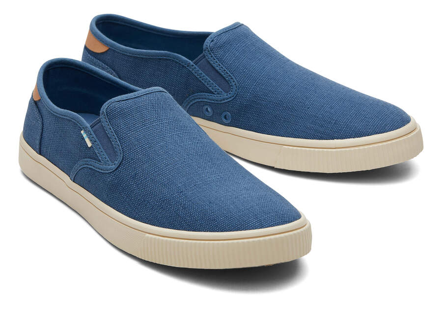 Ocean Blue Men's Toms Baja Slip On Sneakers Ireland | IE186-664