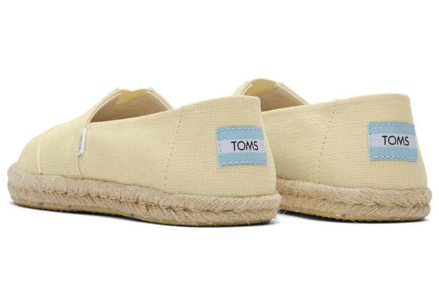 Pale Lemon Textured Woven Women's Toms Alpargata Rope Espadrille Espadrilles Ireland | IE745-481