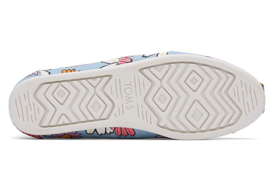 Pastel Blue Daisies Women's Toms Alpargata Daisies Alpargatas Ireland | IE599-059