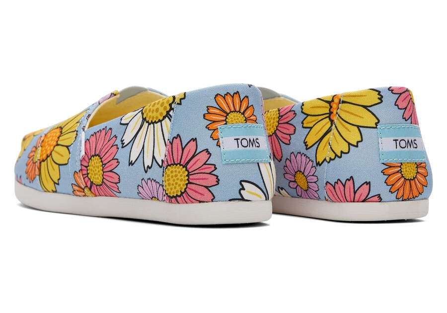 Pastel Blue Daisies Women's Toms Alpargata Daisies Alpargatas Ireland | IE599-059