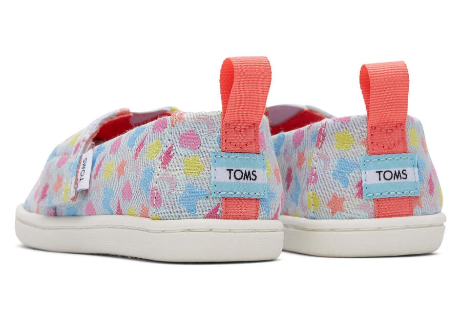 Pastel Blue Glimmer Kids' Toms Tiny Alpargata Glimmer Charms Alpargatas Ireland | IE170-874