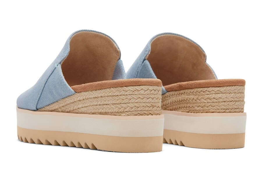 Pastel Blue Washed Denim Women's Toms Diana Mule Sandal Sandals Ireland | IE799-793