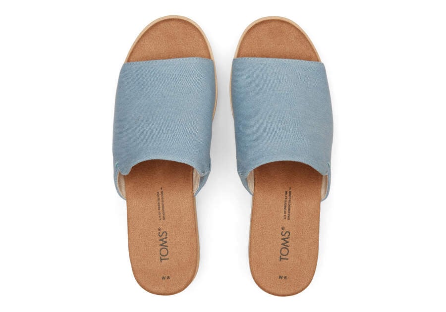 Pastel Blue Washed Denim Women's Toms Diana Mule Sandal Sandals Ireland | IE799-793