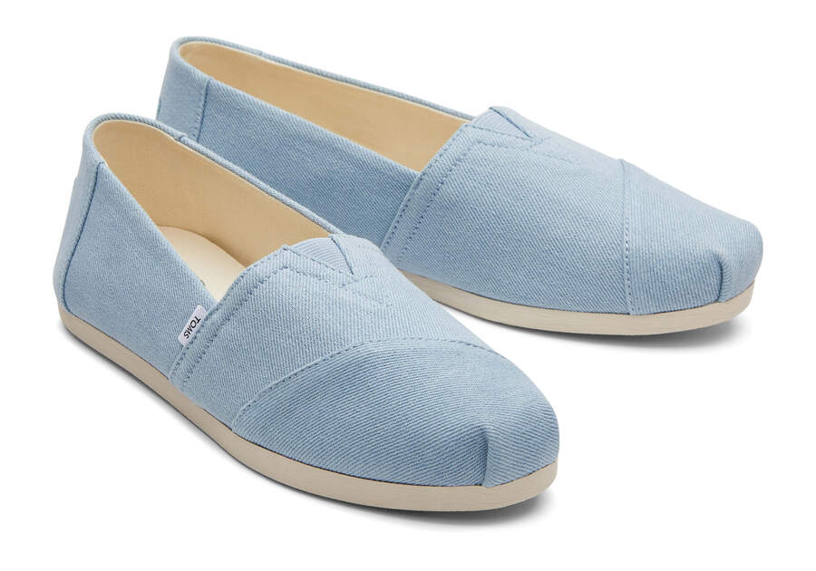 Pastel Blue Women's Toms Alpargata Washed Denim Alpargatas Ireland | IE694-399