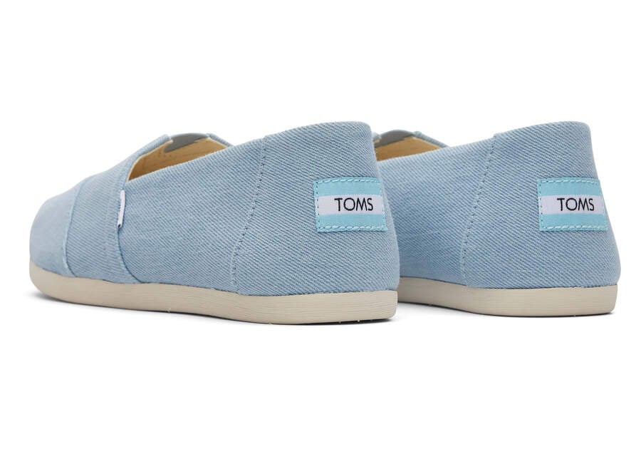 Pastel Blue Women's Toms Alpargata Washed Denim Alpargatas Ireland | IE694-399