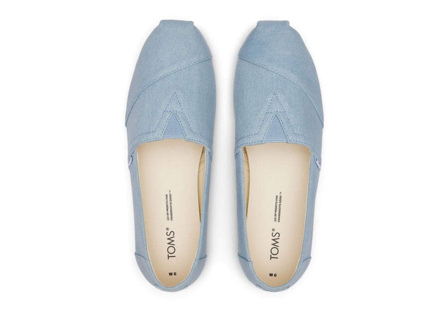 Pastel Blue Women's Toms Alpargata Washed Denim Alpargatas Ireland | IE694-399