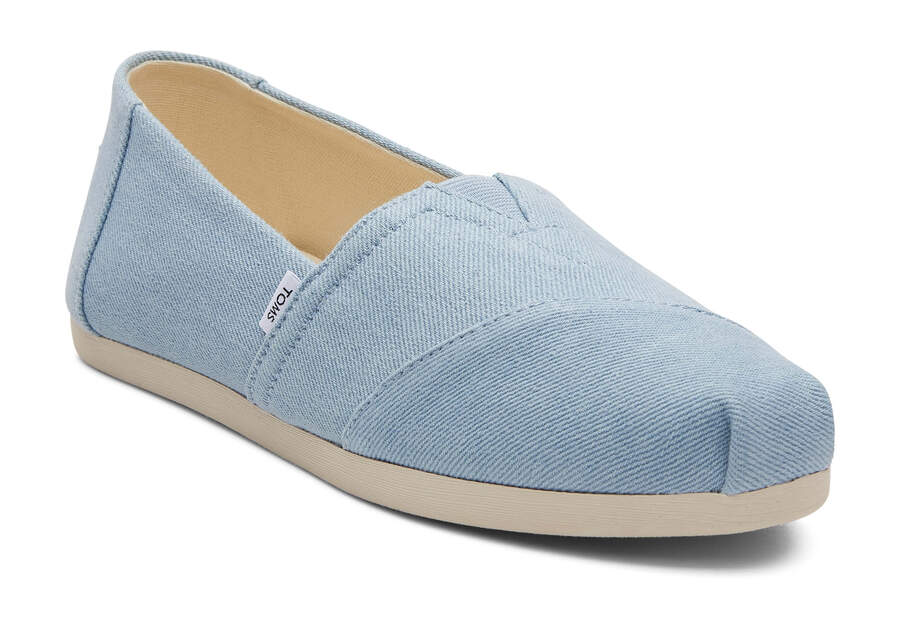 Pastel Blue Women's Toms Alpargata Washed Denim Alpargatas Ireland | IE694-399