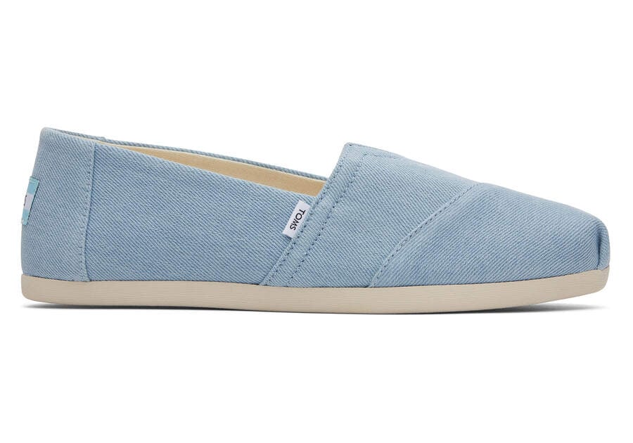 Pastel Blue Women\'s Toms Alpargata Washed Denim Alpargatas Ireland | IE694-399