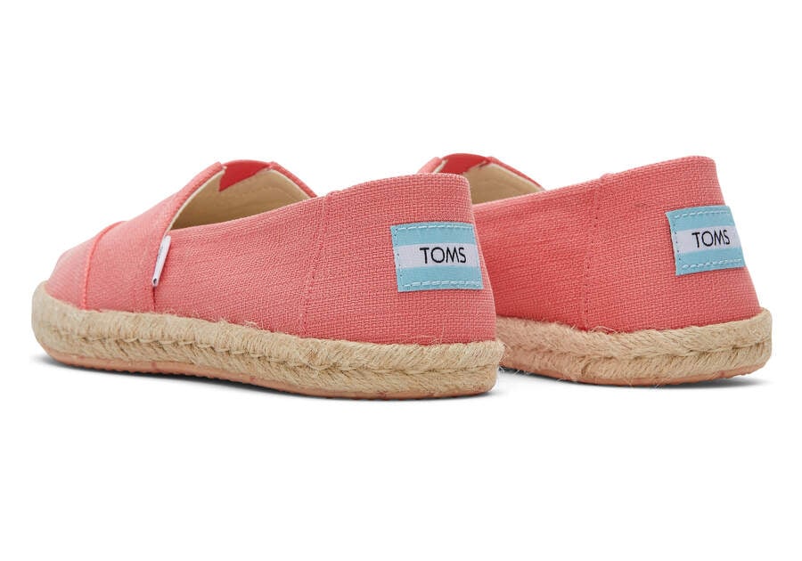 Peach Textured Woven Women's Toms Alpargata Rope Espadrille Espadrilles Ireland | IE759-643