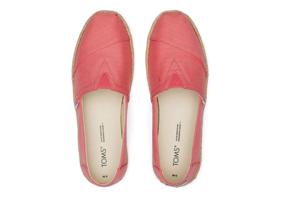 Peach Textured Woven Women's Toms Alpargata Rope Espadrille Espadrilles Ireland | IE759-643