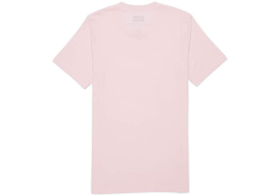 Pink Men's Toms Stacked Logo Short Sleeve Tee T Shirts Ireland | IE551-690