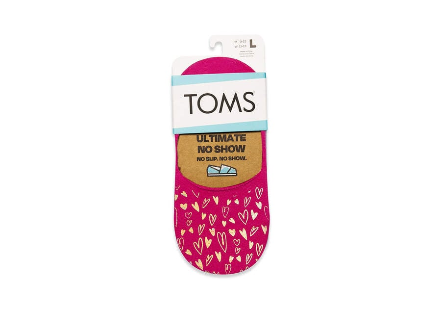 Pink Multi Women's Toms Ultimate No Show Socks Valentines 3 Pack Socks Ireland | IE140-284