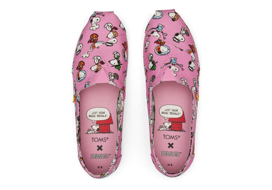 Pink Snoopy Print Women's Toms X Peanuts® Alpargata Alpargatas Ireland | IE800-618