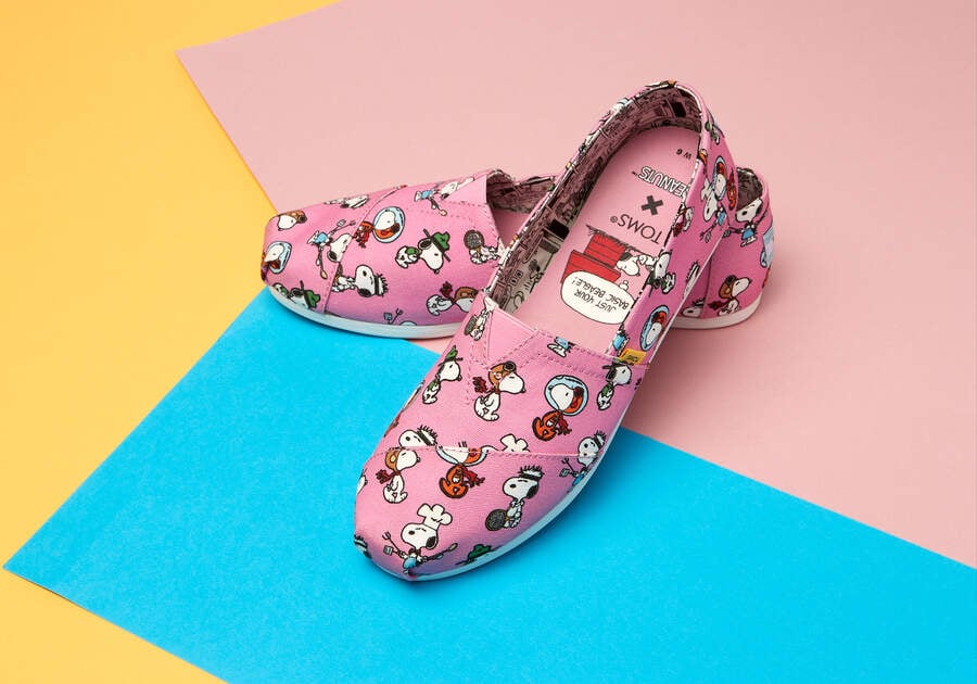 Pink Snoopy Print Women's Toms X Peanuts® Alpargata Alpargatas Ireland | IE800-618