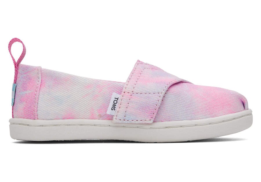 Pink Tie Dye Kids' Toms Tiny Alpargata Multi Tie Dye Twill Alpargatas Ireland | IE911-720