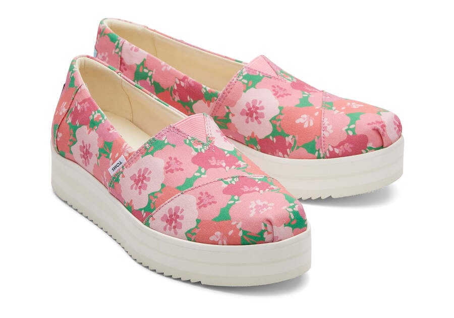 Pink Women's Toms Alpargata Midform Espadrille Platform Shoes Ireland | IE099-913