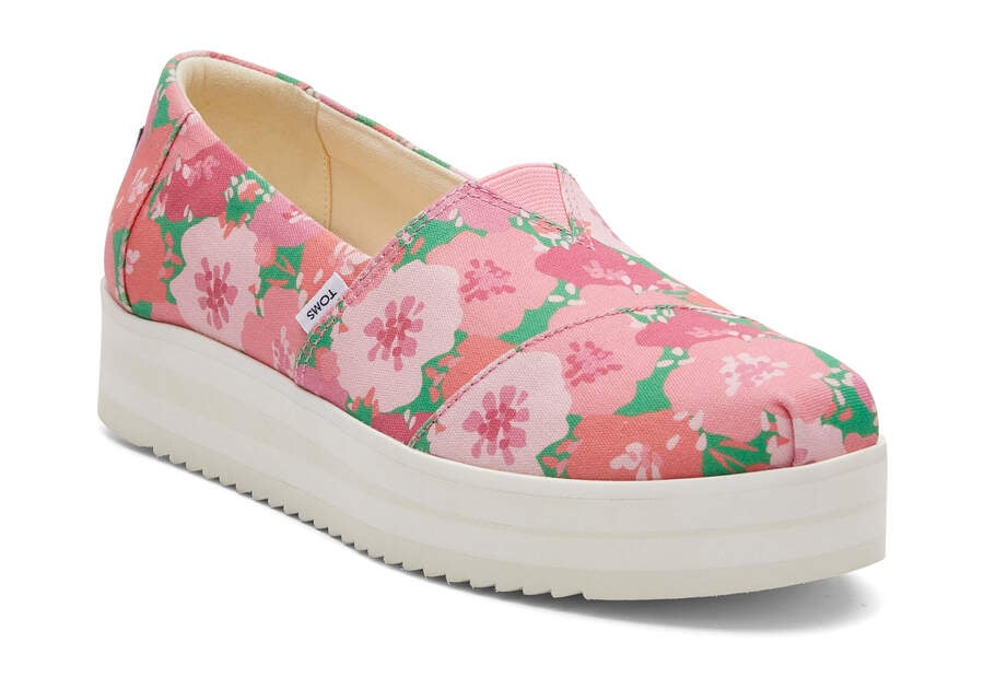 Pink Women's Toms Alpargata Midform Espadrille Platform Shoes Ireland | IE099-913