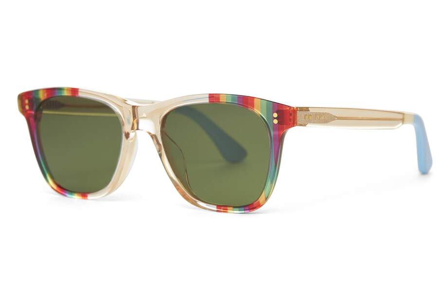 Rainbow - Glass Bottle Green Men's Toms Unity Fitzpatrick Sunglasses Ireland | IE980-335