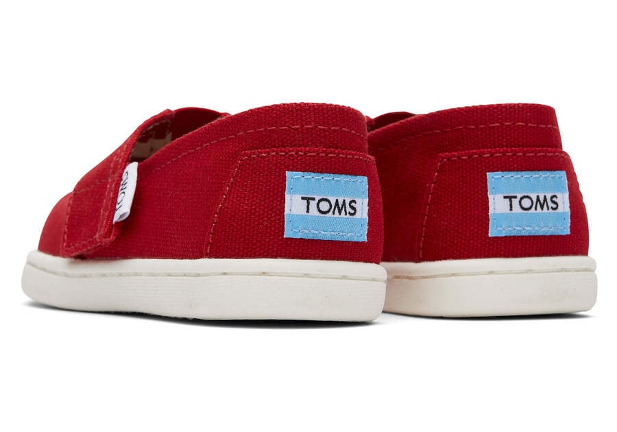 Red Kids' Toms Tiny Alpargata Canvas Alpargatas Ireland | IE413-825