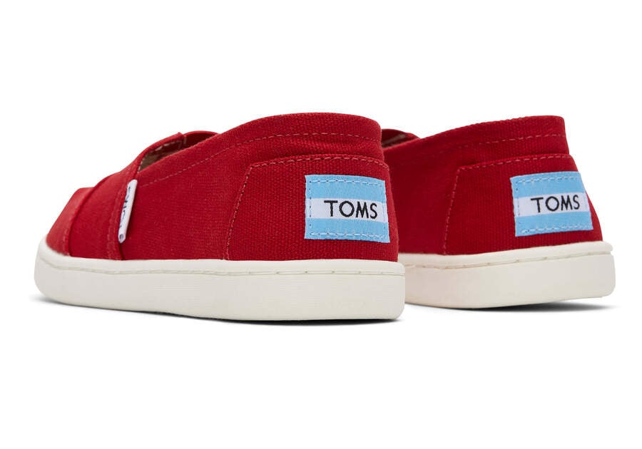 Red Kids' Toms Youth Alpargata Canvas Alpargatas Ireland | IE891-165