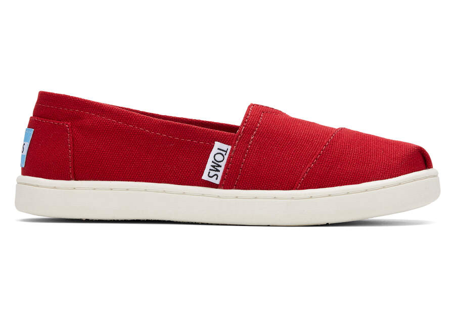 Red Kids\' Toms Youth Alpargata Canvas Alpargatas Ireland | IE891-165