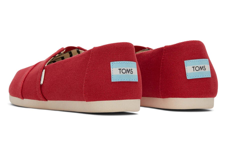 Red Women's Toms Alpargata Recycled Cotton Canvas Alpargatas Ireland | IE482-186