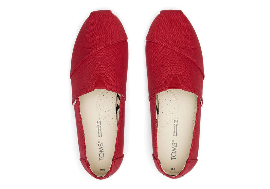 Red Women's Toms Alpargata Recycled Cotton Canvas Alpargatas Ireland | IE482-186