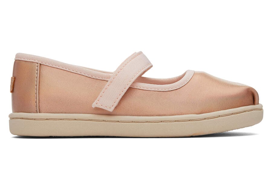 Rose Gold Kids' Toms Tiny Mary Jane Metallic Slip On Ireland | IE433-596