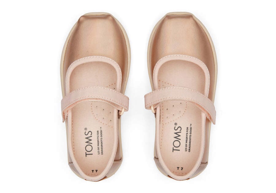 Rose Gold Kids' Toms Tiny Mary Jane Metallic Slip On Ireland | IE433-596