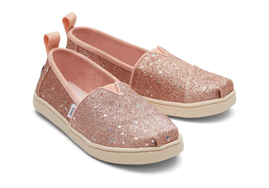 Rose Gold Kids' Toms Youth Alpargata Glitter Alpargatas Ireland | IE352-414