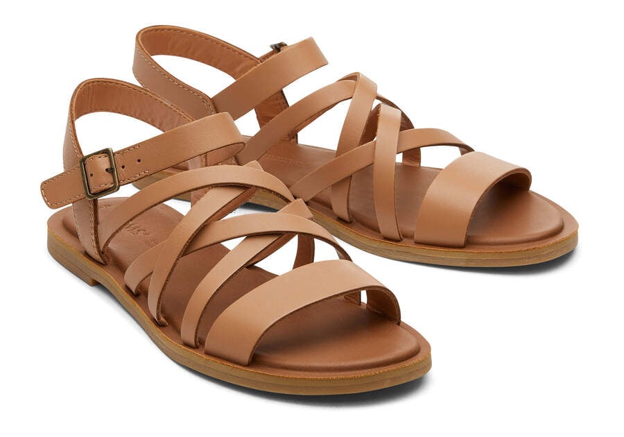 Sandy Beige Leather Women's Toms Sephina Sandal Sandals Ireland | IE245-142