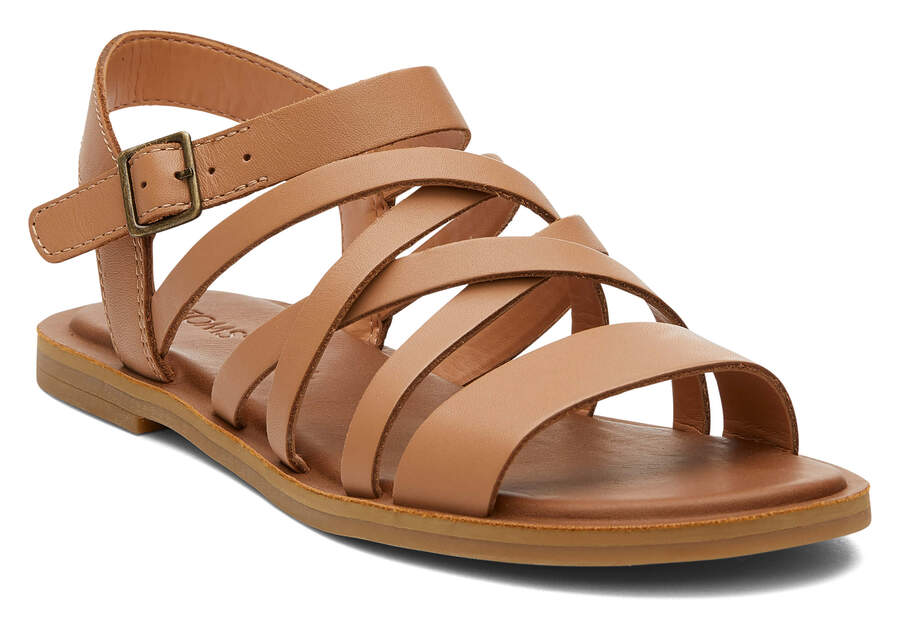 Sandy Beige Leather Women's Toms Sephina Sandal Sandals Ireland | IE245-142