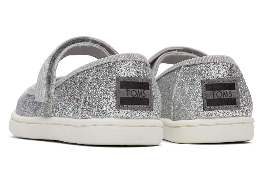 Silver Iridescent Kids' Toms Tiny Mary Jane Slip On Ireland | IE744-797