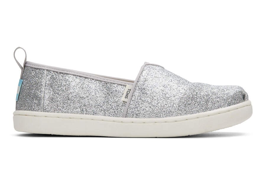 Silver Kids\' Toms Youth Alpargata Glimmer Alpargatas Ireland | IE856-829