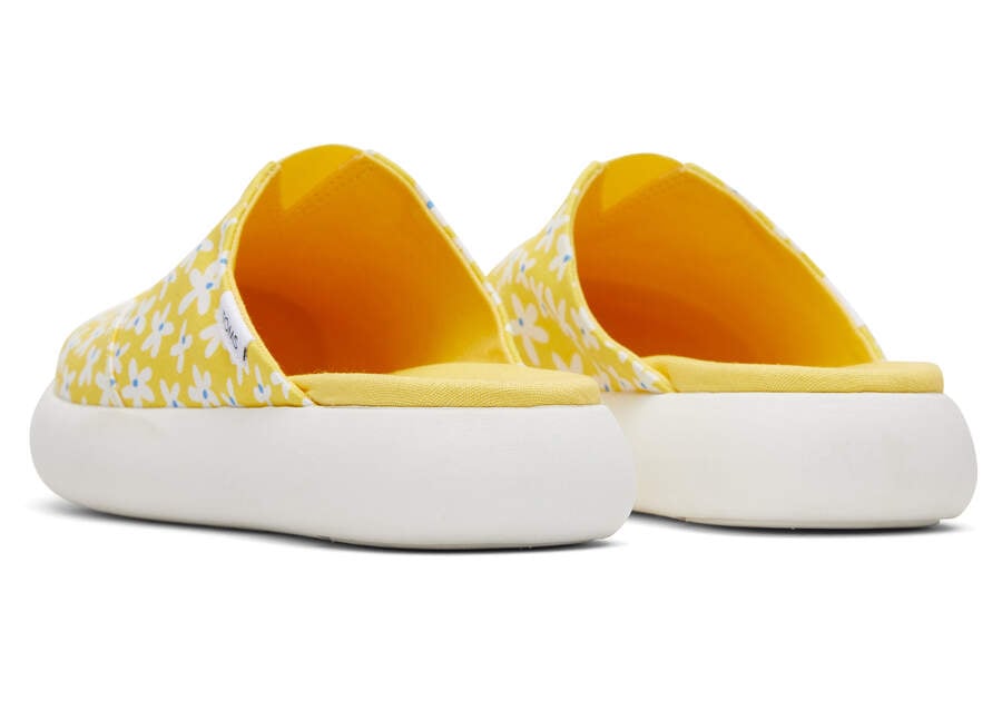 Sunny Yellow Daisies Women's Toms Mallow Mule Mules Ireland | IE399-880