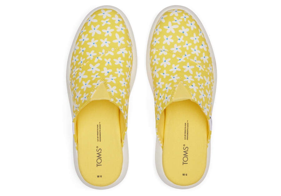 Sunny Yellow Daisies Women's Toms Mallow Mule Mules Ireland | IE399-880