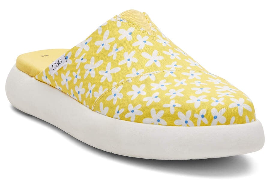 Sunny Yellow Daisies Women's Toms Mallow Mule Mules Ireland | IE399-880