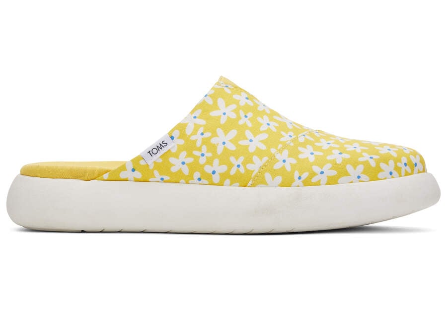 Sunny Yellow Daisies Women\'s Toms Mallow Mule Mules Ireland | IE399-880