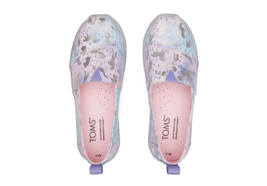 Tie Dye Foil Kids' Toms Youth Alpargata Unicorn Alpargatas Ireland | IE339-374