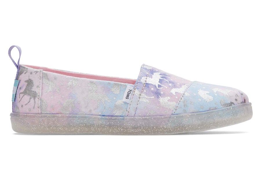 Tie Dye Foil Kids\' Toms Youth Alpargata Unicorn Alpargatas Ireland | IE339-374