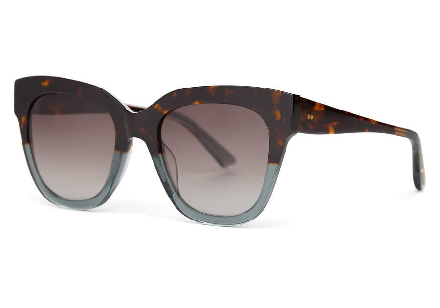 Tortoise Ocean Grey Fade-gold-dark Grey Gradient Women's Toms Sloane Sunglasses Ireland | IE269-174