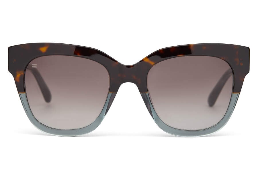 Tortoise Ocean Grey Fade-gold-dark Grey Gradient Women\'s Toms Sloane Sunglasses Ireland | IE269-174