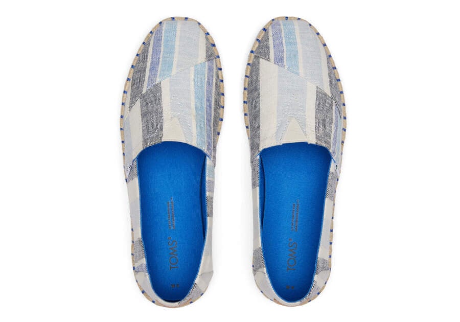 Twilight Blue Multi Stripes Women's Toms Alpargata Rope Espadrille Espadrilles Ireland | IE922-522