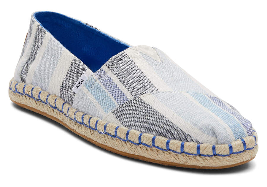 Twilight Blue Multi Stripes Women's Toms Alpargata Rope Espadrille Espadrilles Ireland | IE922-522